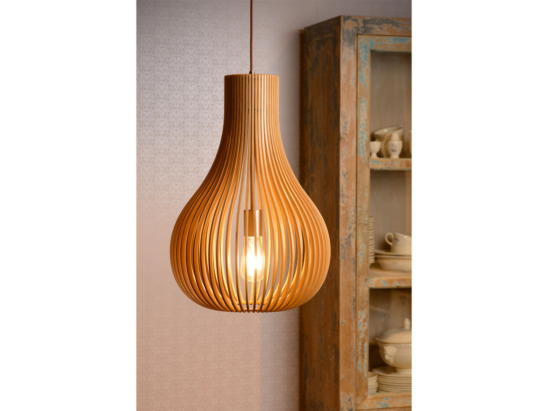 Závěsné svítidlo Bodo, přírodní, E27, ø38cm