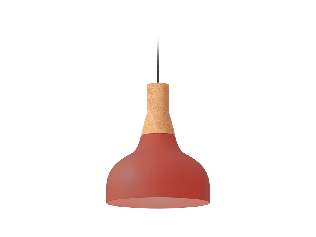 Závěsné svítidlo Reiko cone, matná terakotově červená, E27, ø21cm