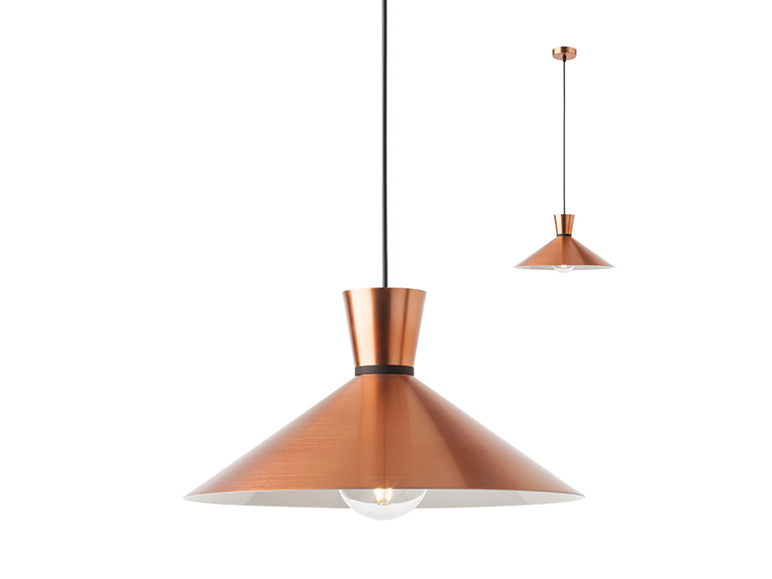 Závěsné svítidlo Kimono, matně měděné, 1xE27, ø39,5cm
