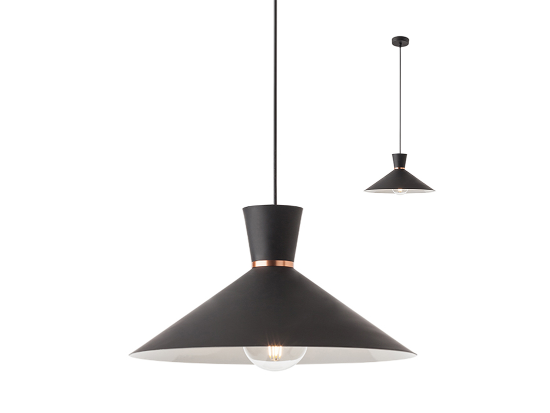 Závěsné svítidlo Kimono, matně černé, 1xE27, ø39,5cm