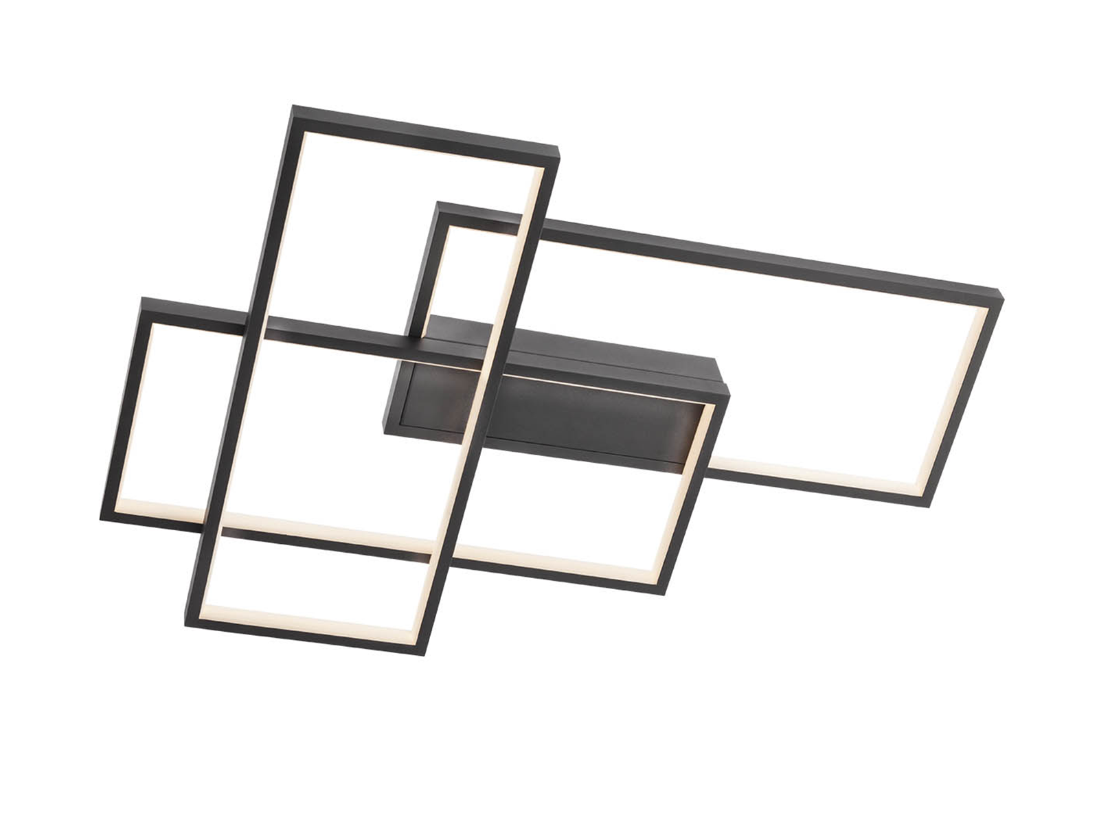 Stropní LED svítidlo Plana, matně černé, 50W, 3000K, 67,4cm