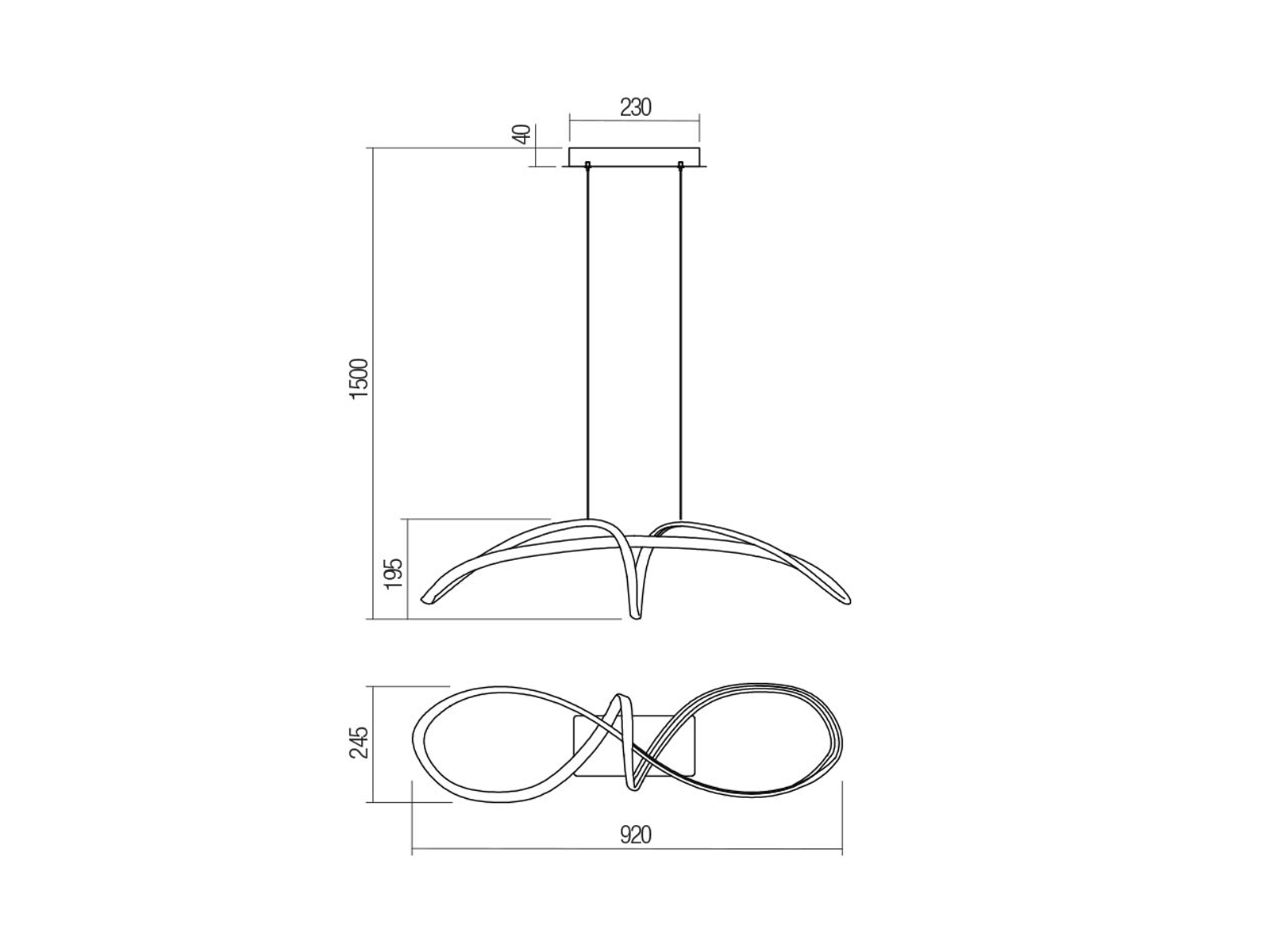 Závěsné LED svítidlo Lamon, pískově černé, 57W, 4000K, 92cm