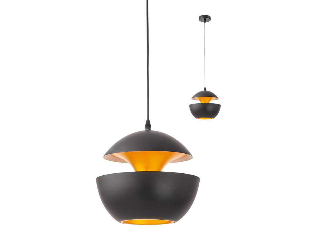 Závěsné svítidlo Lampu, matně černé, matně zlaté, 1xE27, ø25cm