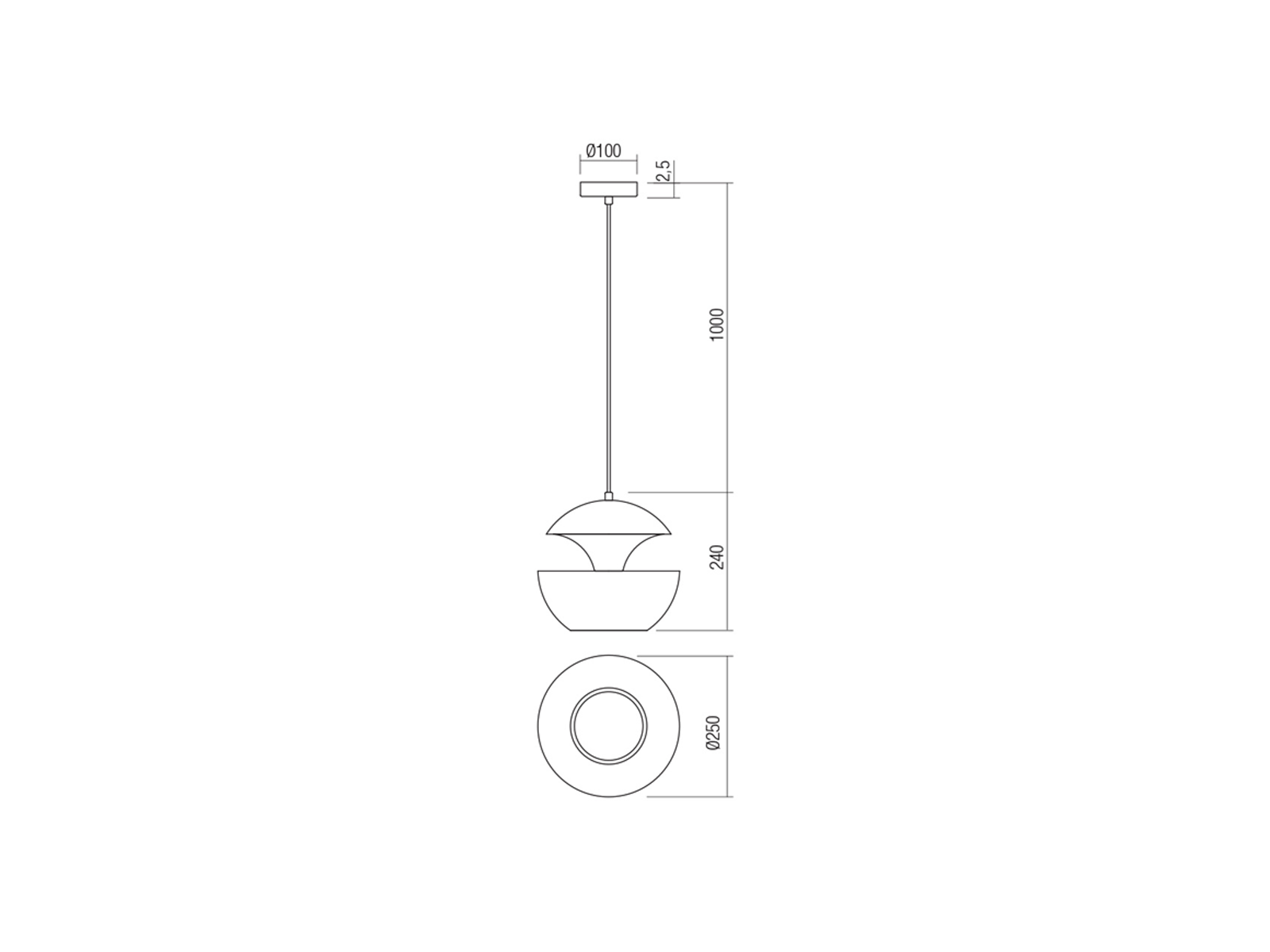 Závěsné svítidlo Lampu, matně černé, matně zlaté, 1xE27, ø25cm