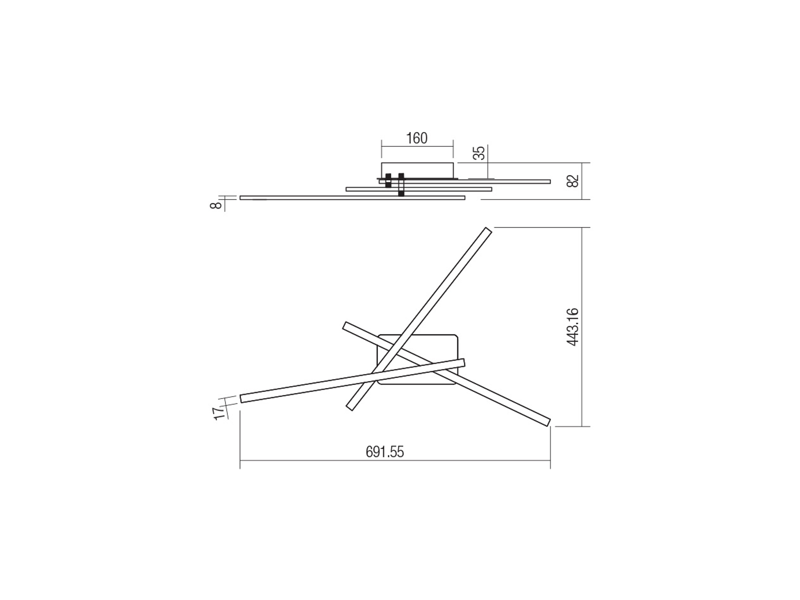 Stropní LED svítidlo Yuno, matná bílá, 26W, 4000K, 69cm