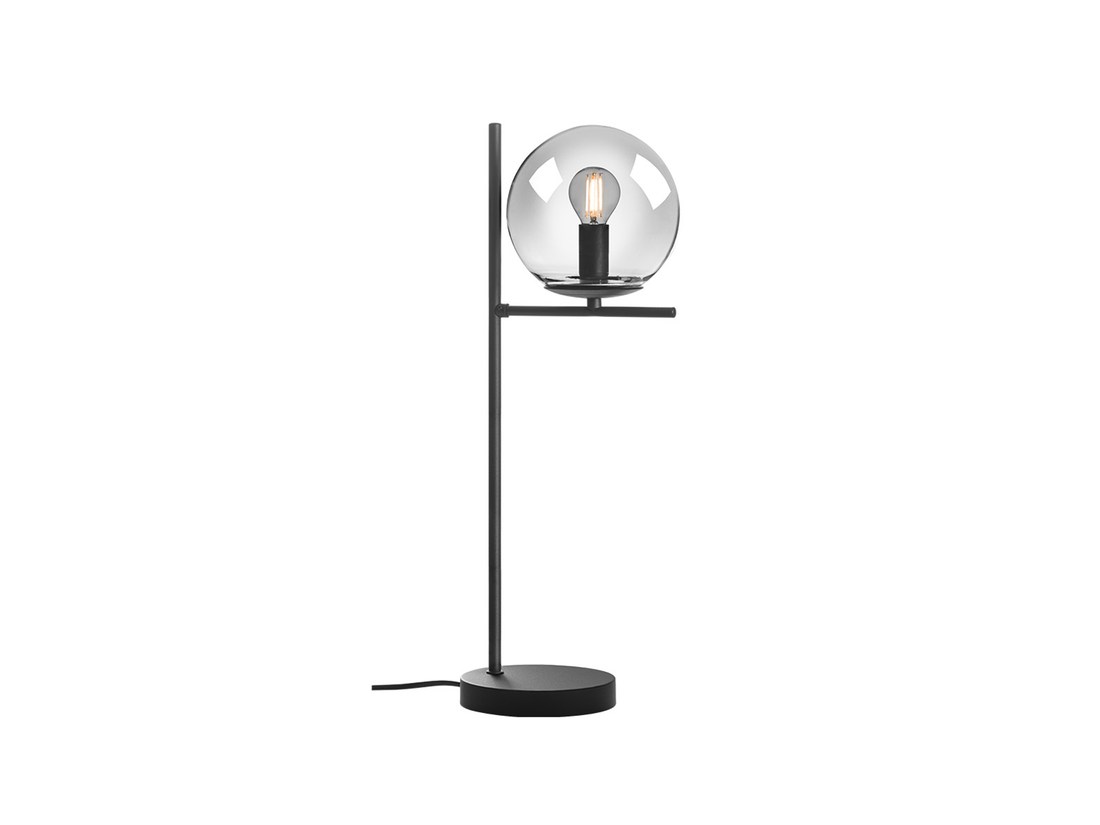 Stolní lampa Boldy, pískově černé, kouřové, 1xE14, 51,5cm