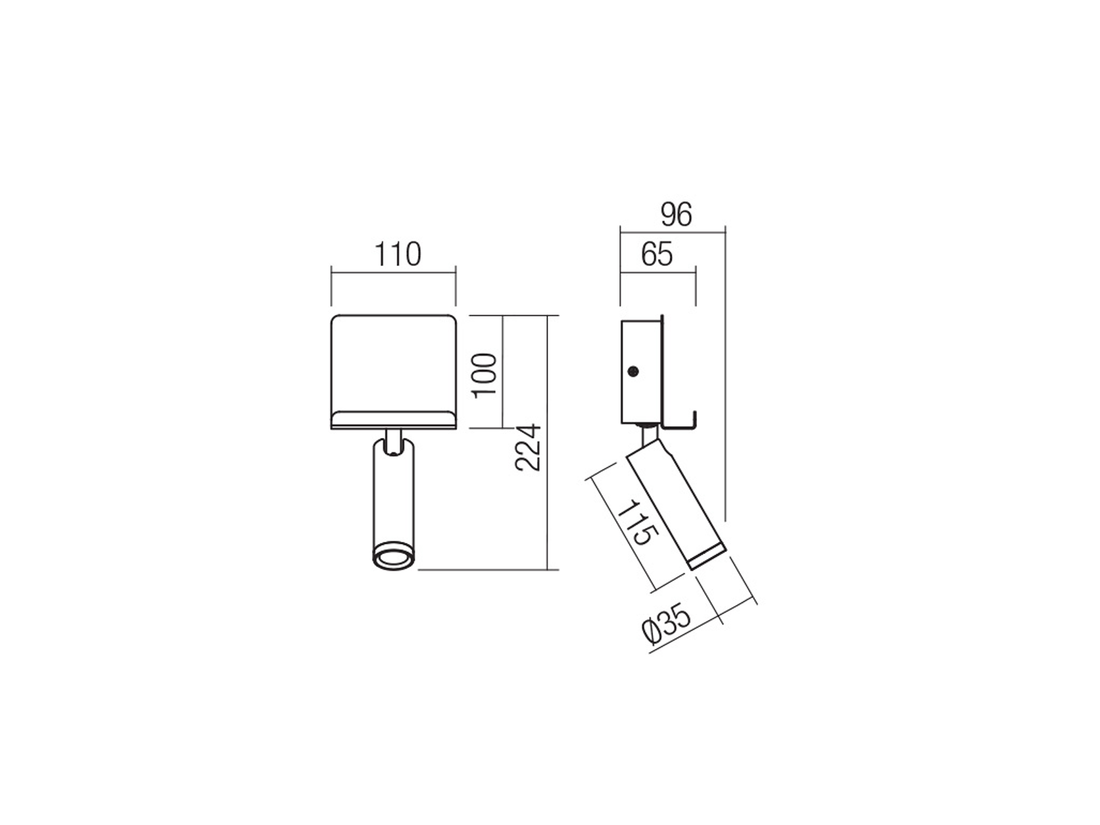 Nástěnné LED svítidlo Panel s USB, pískově černá, 3,5W, 3000K, 22,4cm