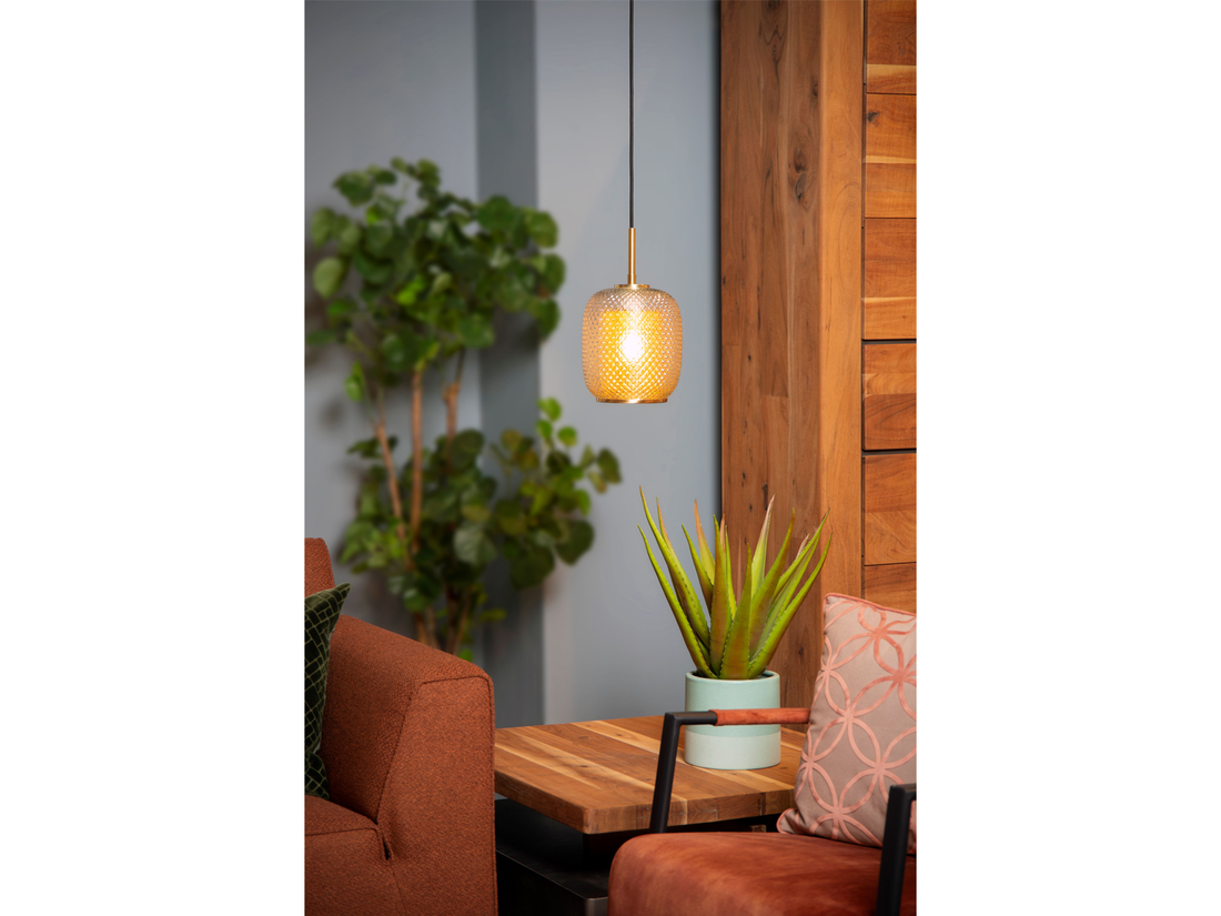 Závěsné svítidlo Agatha matně zlaté/mosaz, E27, ø18cm