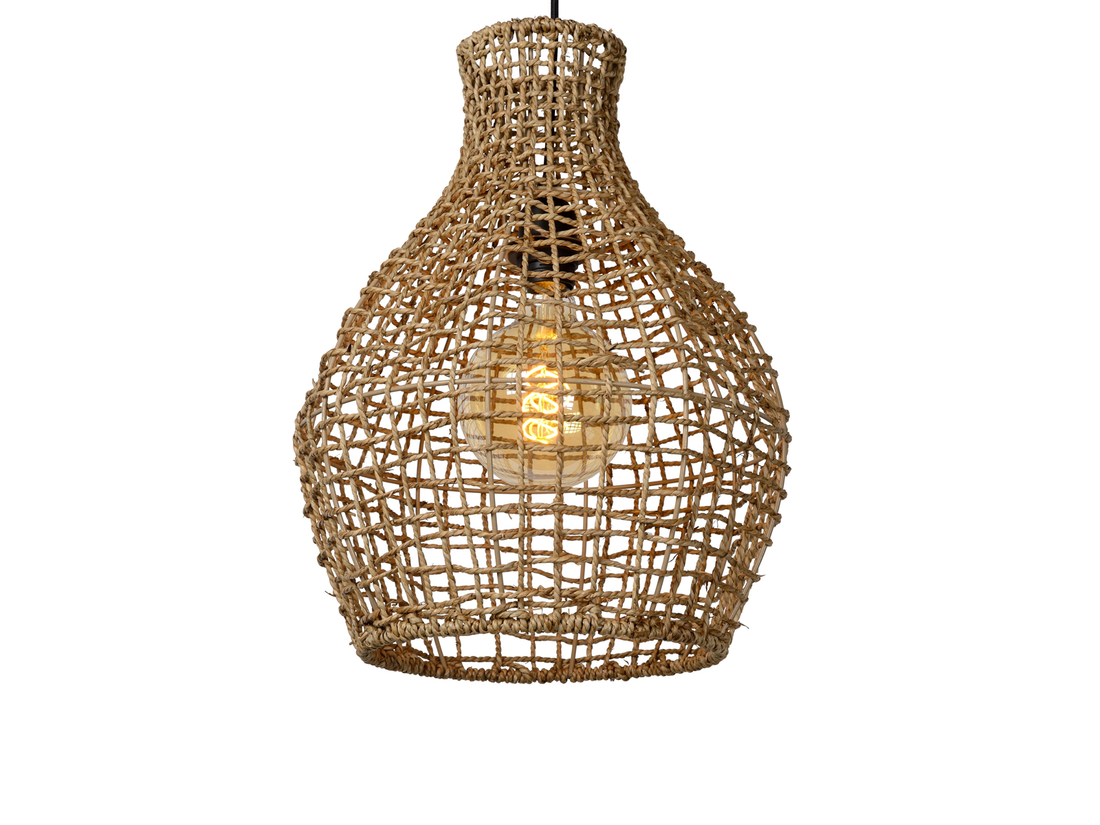 Závěsné svítidlo Alban, přírodní, E27, ø35cm