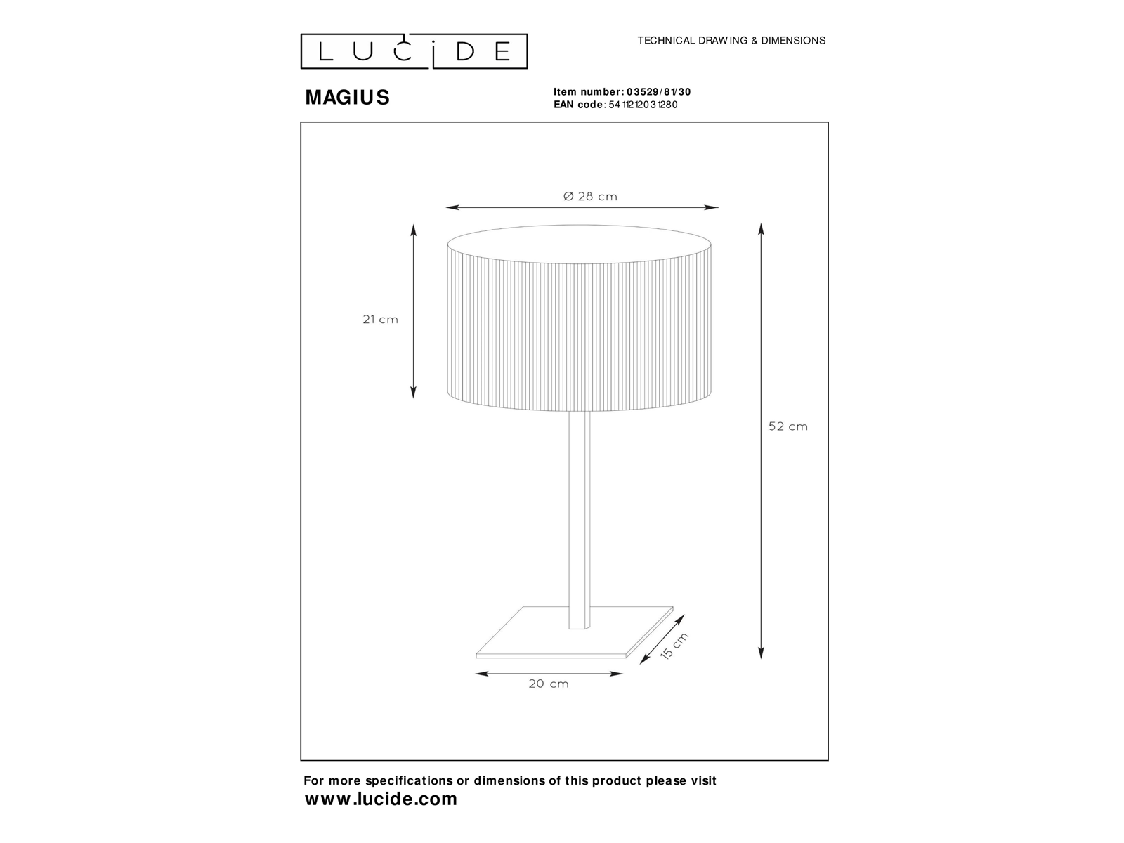 Stolní lampa Magius, přírodní, E27, 52cm