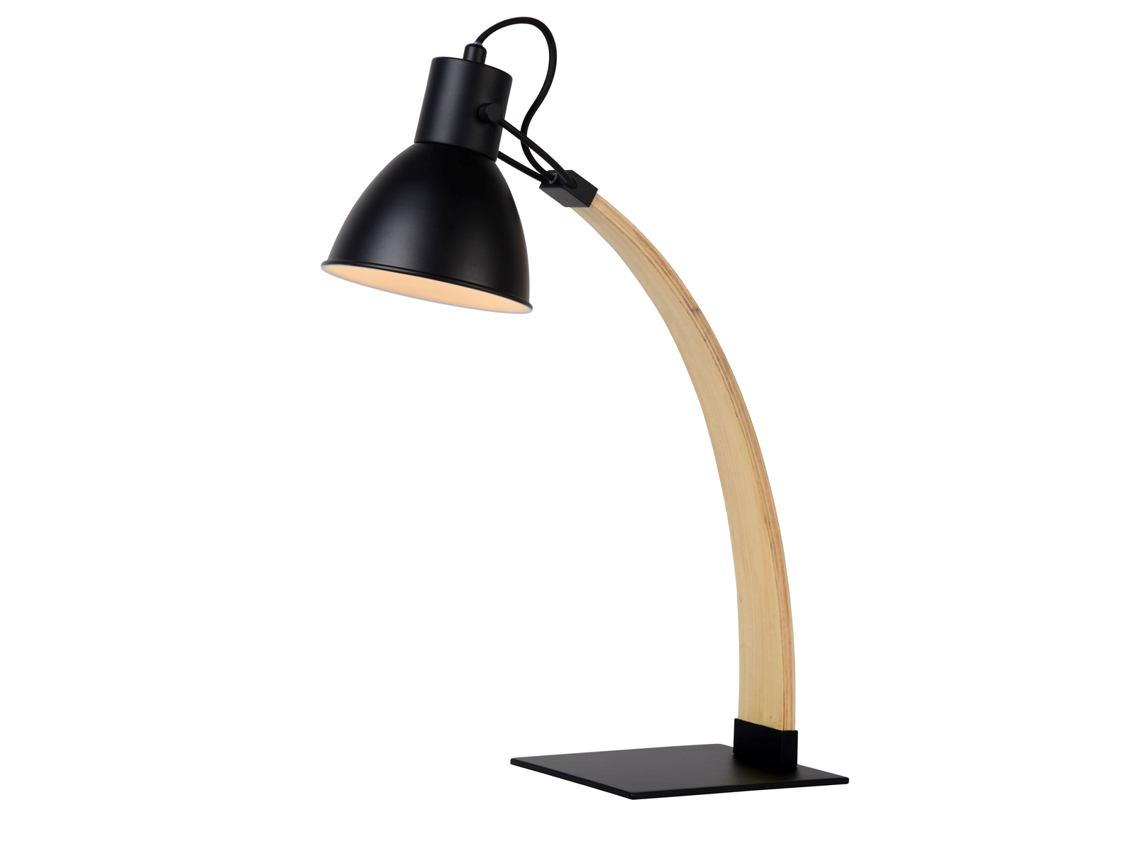 Stolní lampa Curf, černá/přírodní, E27, 54cm