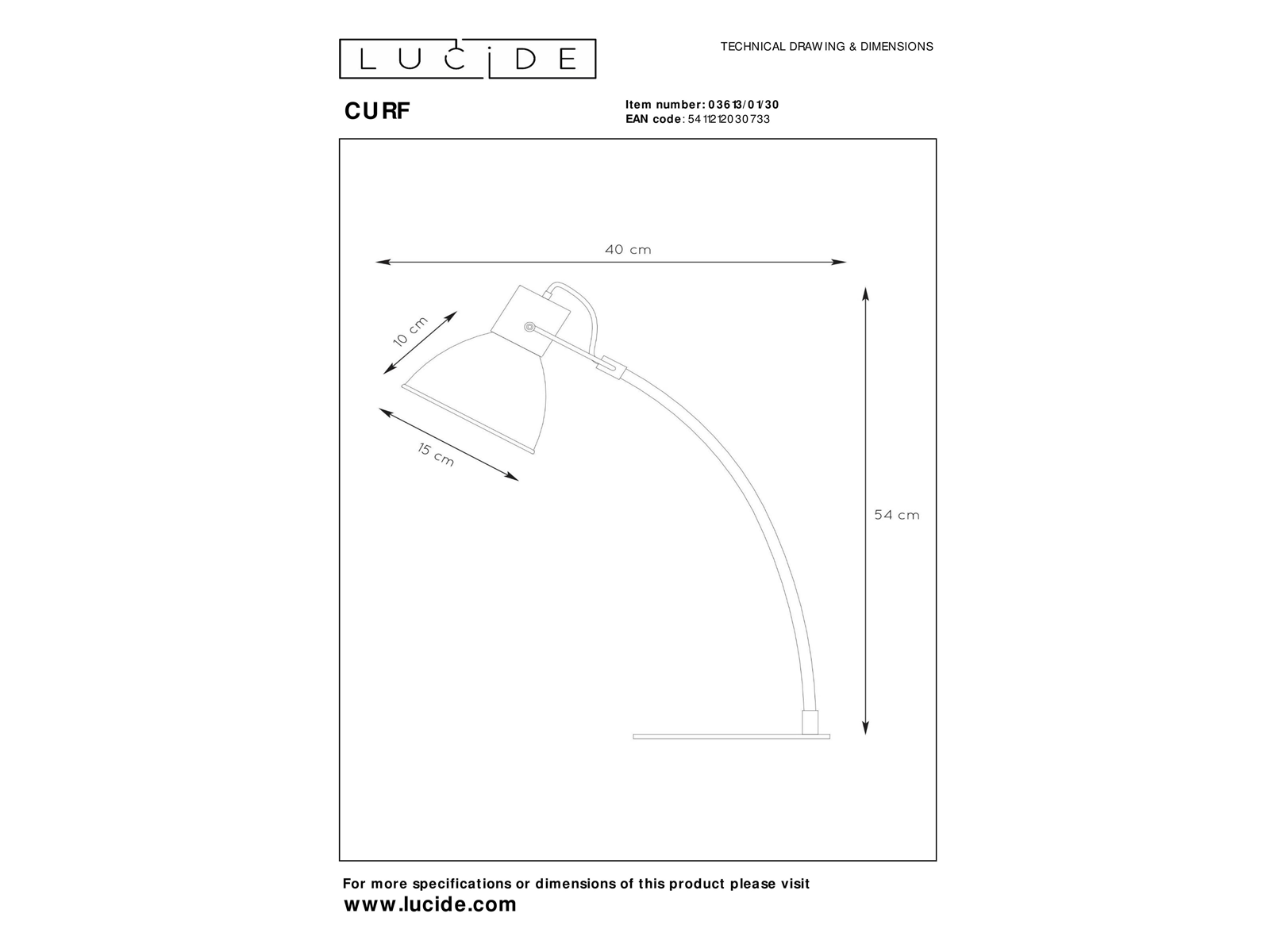 Stolní lampa Curf, černá/přírodní, E27, 54cm