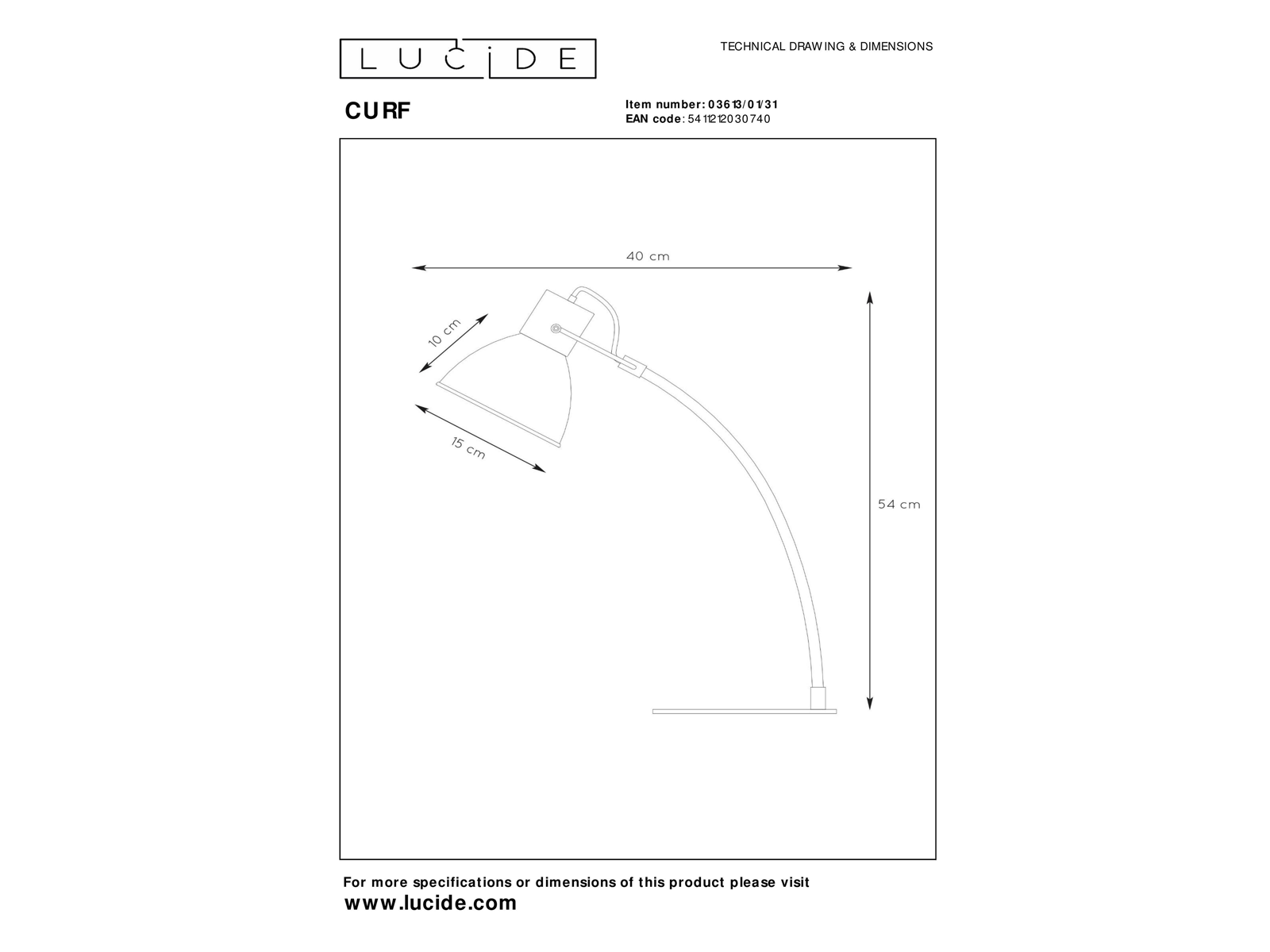 Stolní lampa Curf, bílá/přírodní, E27, 54cm