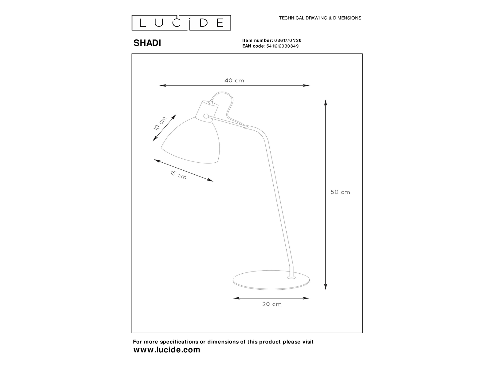 Stolní lampa Shadi, černá, E14, 50cm