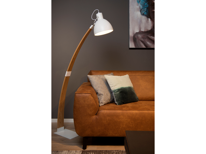 Stojací lampa Curf, bílá/přírodní, E27, 143cm