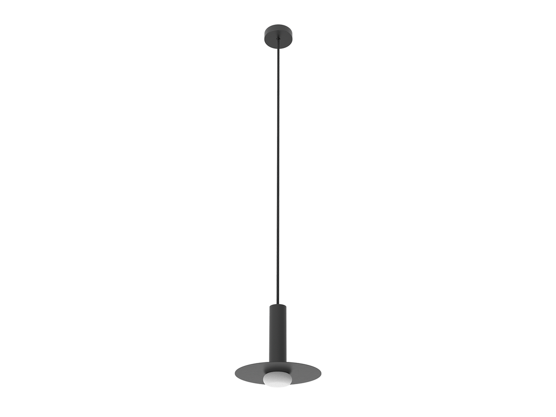 Závěsné LED svítidlo Reina, matně černé, 4W, 2700K, ø19,5cm