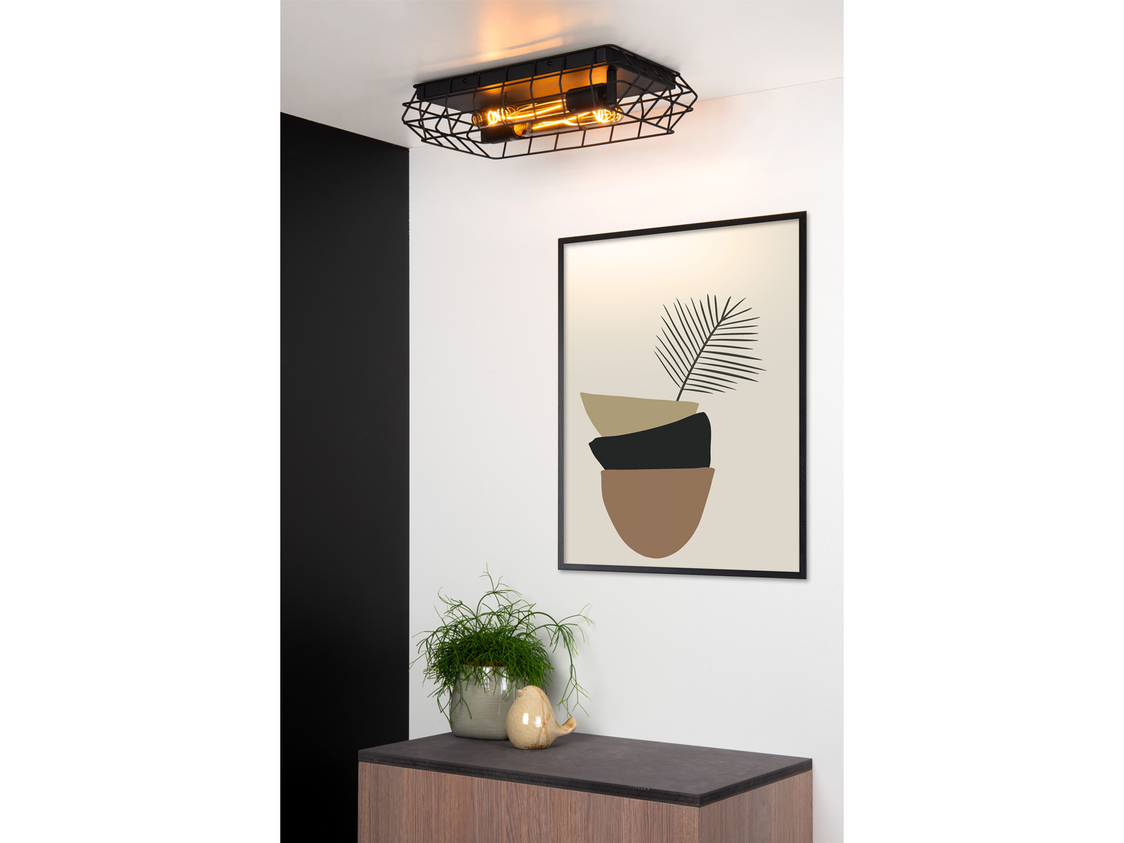 Stropní svítidlo Lattice černé, 2xE27, 50cm