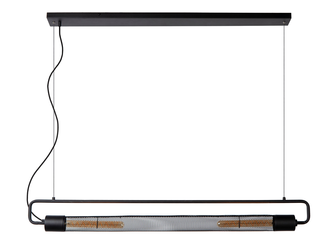 Závěsné svítidlo Calixt černé, 2xE27, 122cm