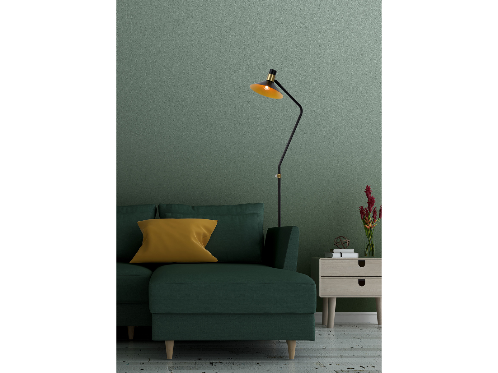 Stojací lampa Pepijn, černá, E14, 145cm