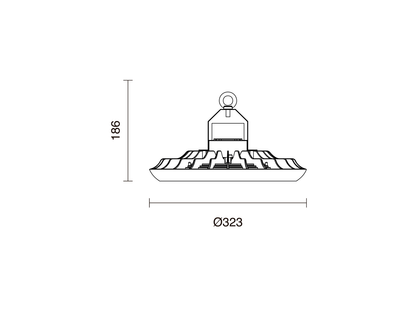 Průmyslové závěsné LED svítidlo Lautan, antracit, 150W, 6500 K, 90°, ø32,3cm, IP65