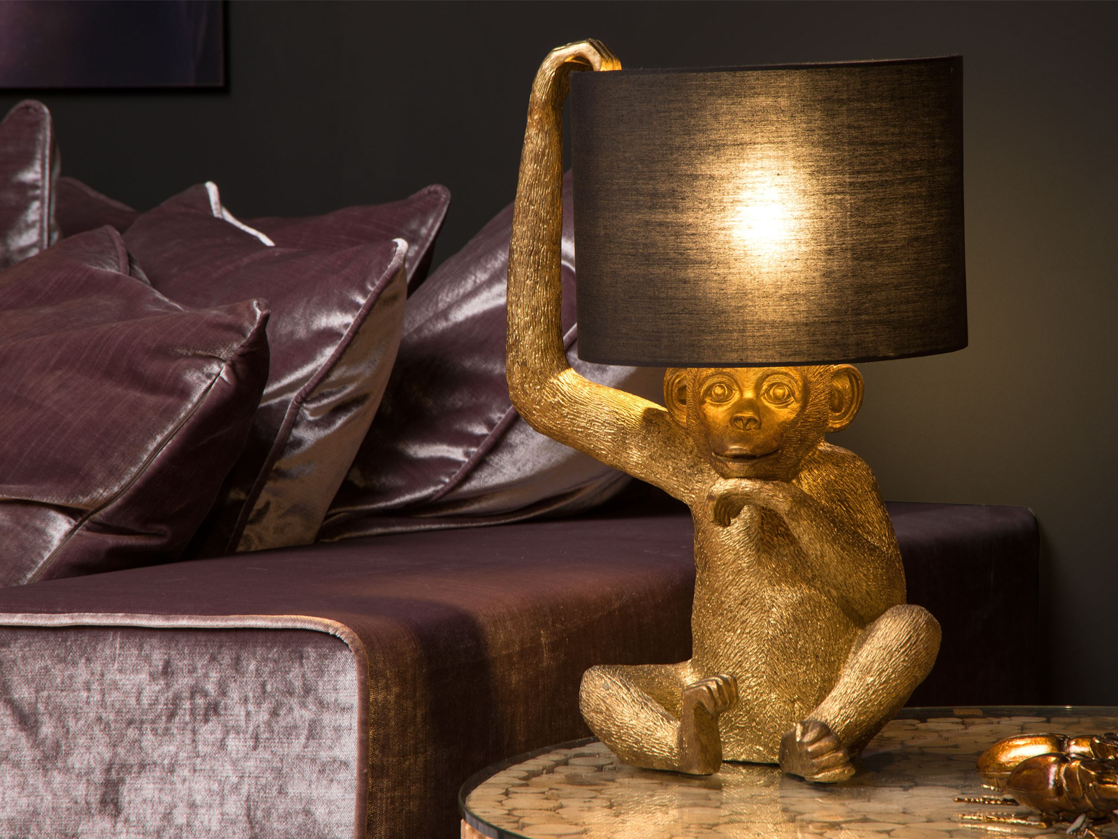 Stolní lampa Extravaganza Chimp, černá, E14, 45cm