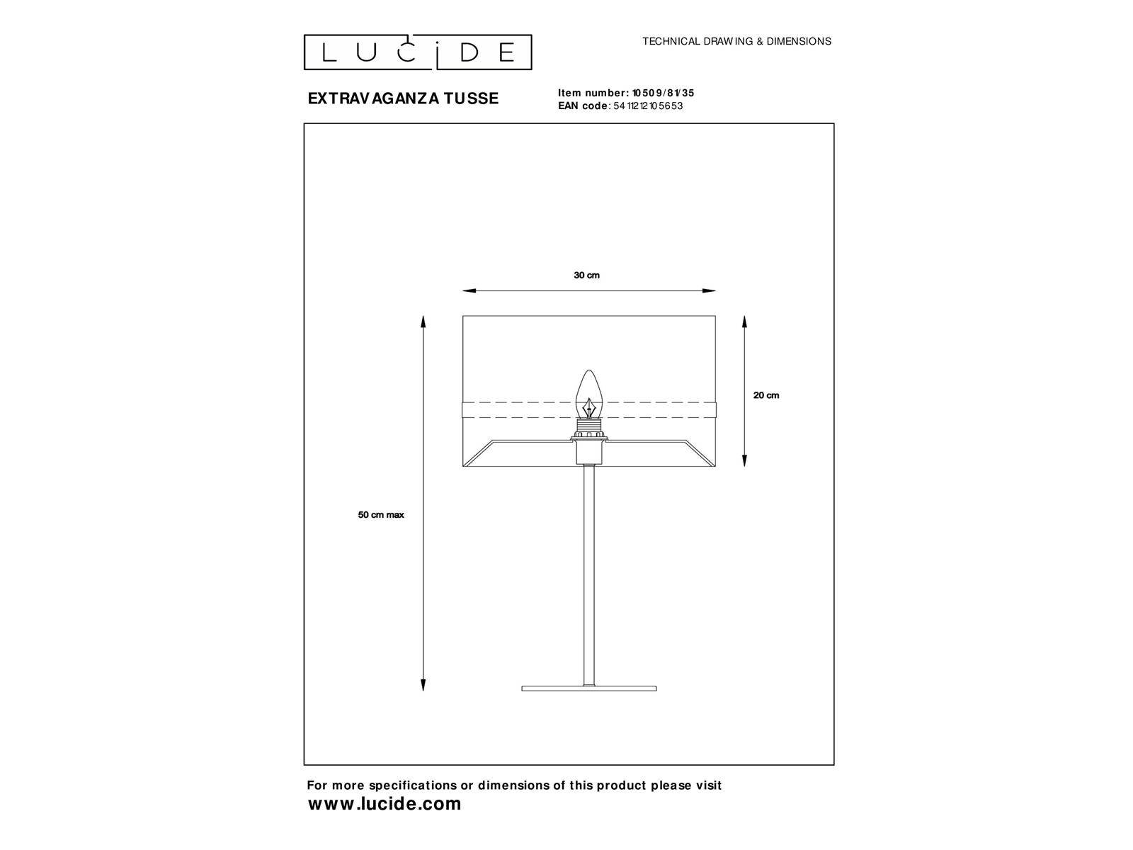 Stolní lampa Extravaganza Tusse, modrá, E14, 50cm