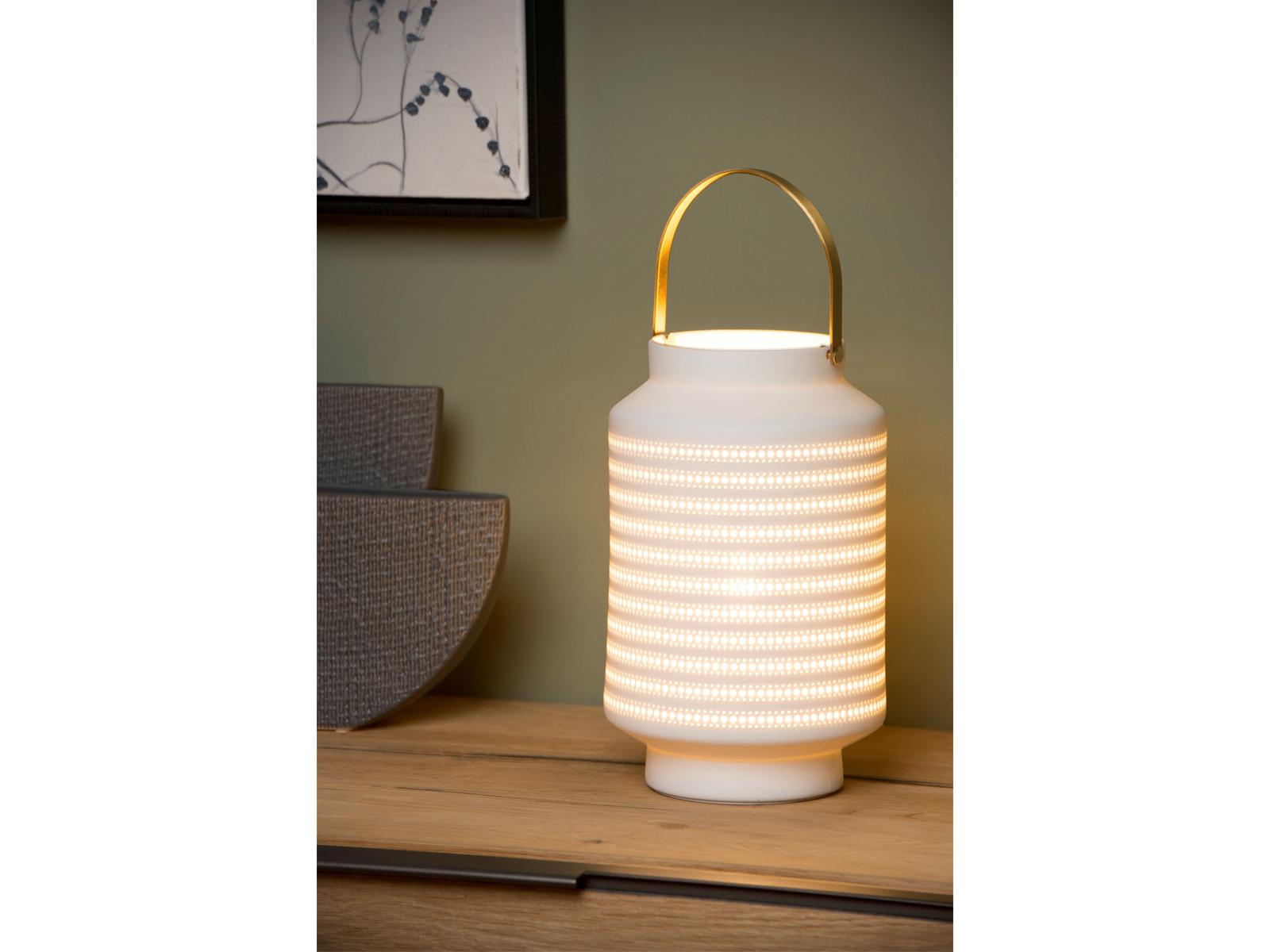 Stolní lampa Jamila, bílá, E14, 24,5cm