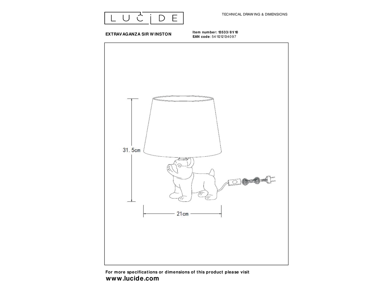 Stolní lampa Extravaganza Sir Winston, černá/zlatá, E14, 31,5cm