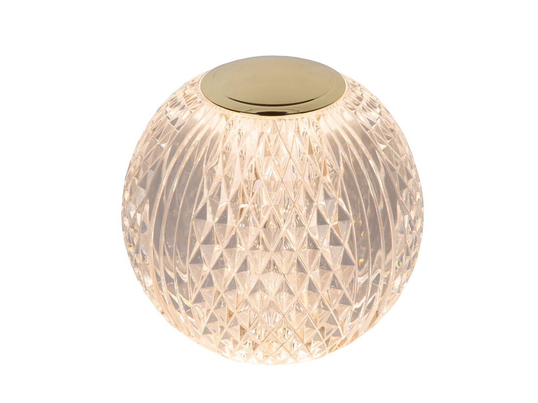 Stolní LED stmívatelná lampa Cintra, matně zlatá/mosaz, baterie, 2W, ø11cm