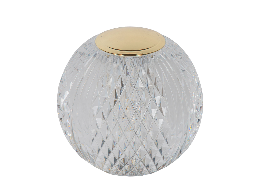 Stolní LED stmívatelná lampa Cintra, matně zlatá/mosaz, baterie, 2W, ø11cm