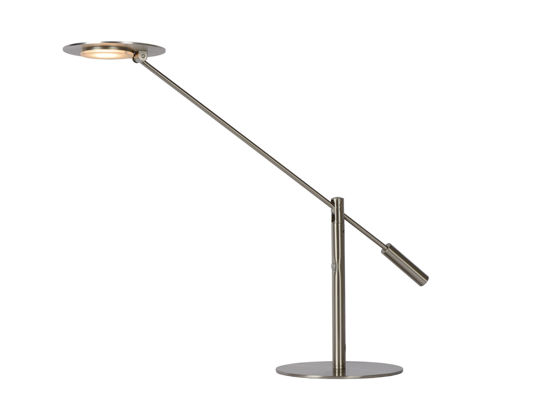 Stolní LED lampa Anselmo saténový chrom, 9W, 3000K, 50cm