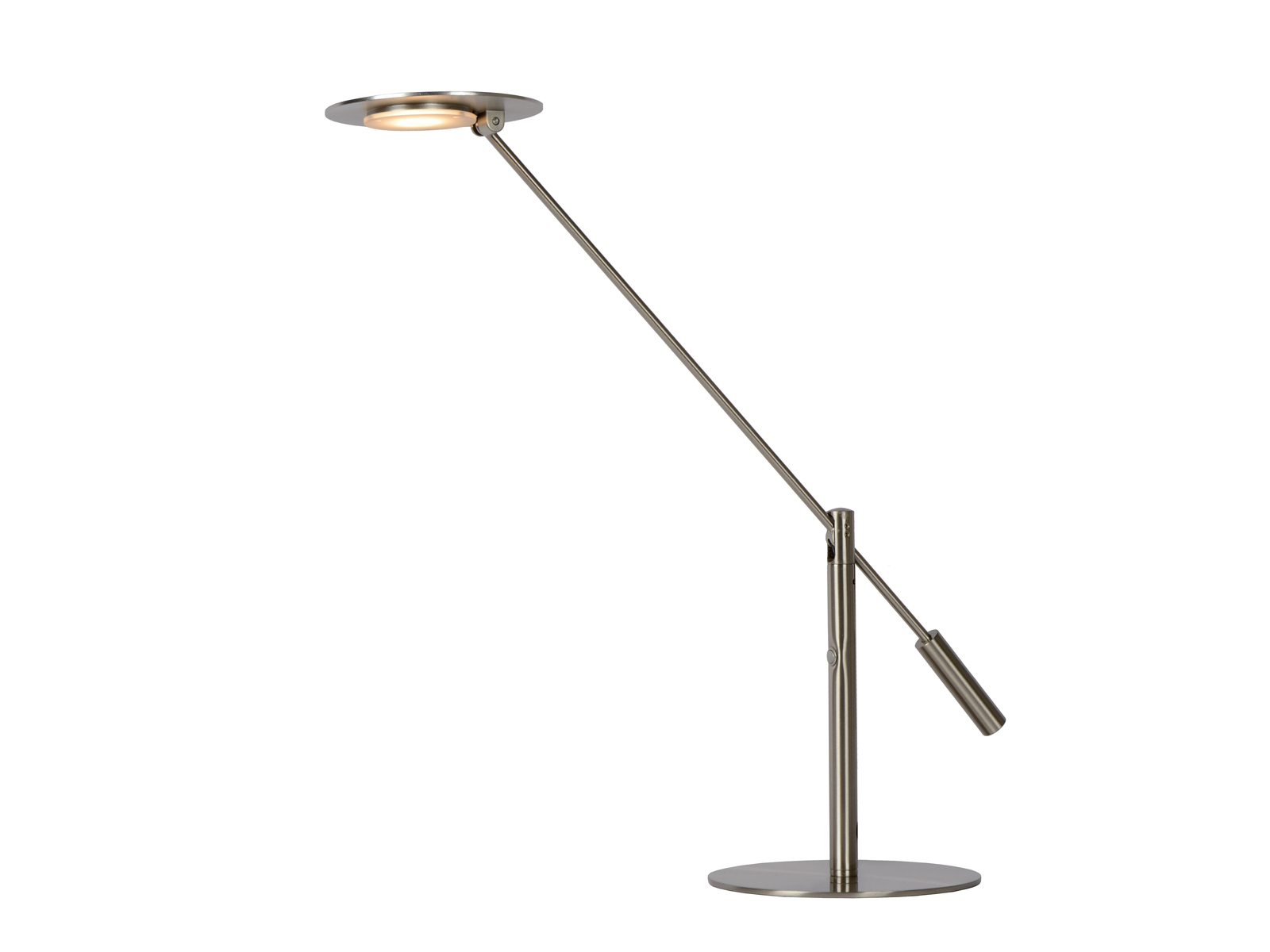 Stolní LED lampa Anselmo saténový chrom, 9W, 3000K, 50cm