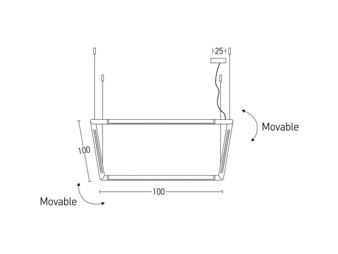 Závěsné LED svítidlo, pískově bílé, 53W, 3000K, 100cm
