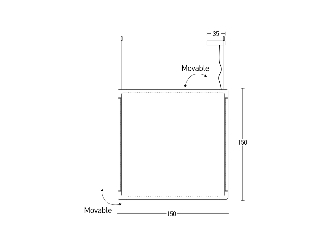 Závěsné LED svítidlo, pískově bílé, 80W, 3000K, 150cm