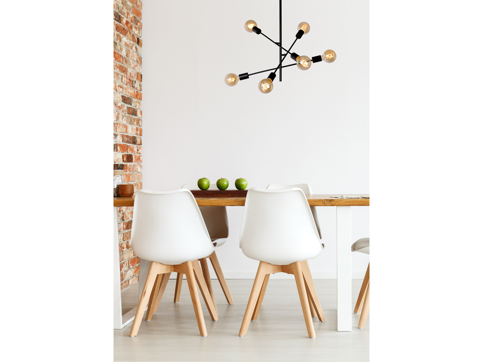 Stropní lustr Lester černý, 6xE27, ø59cm