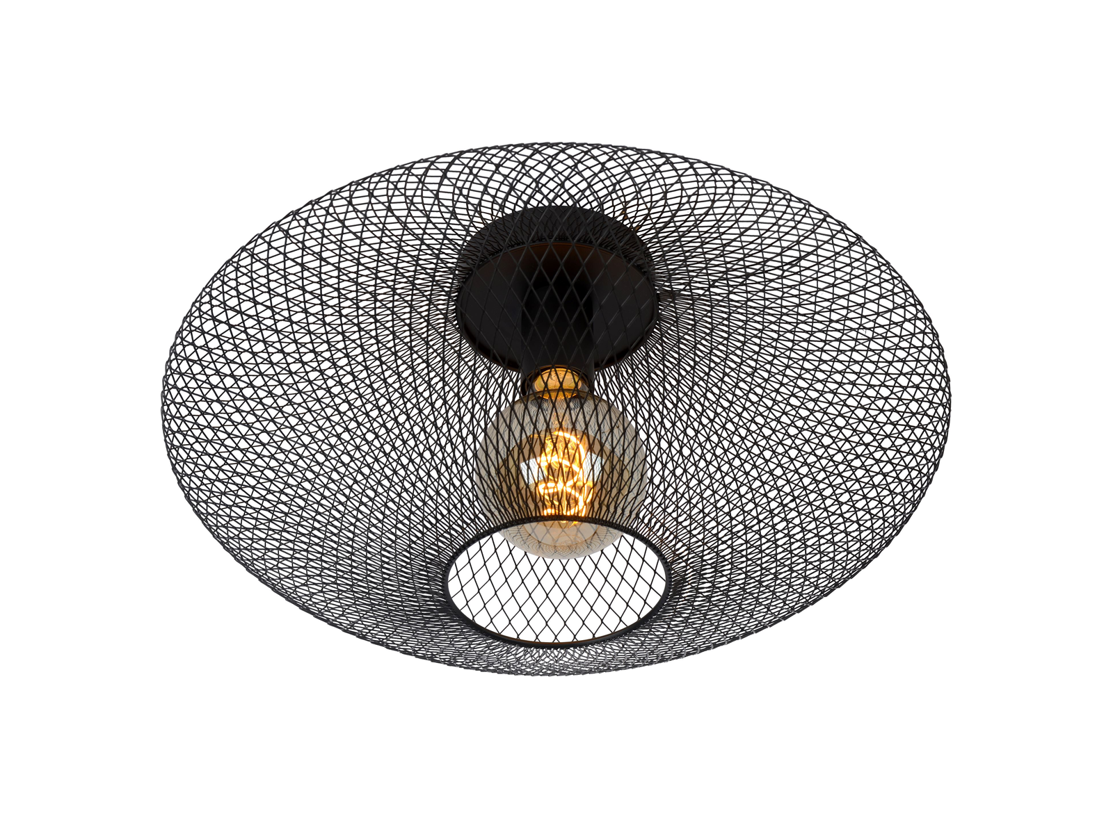 Stropní svítidlo Mesh černé, E27, ø45cm