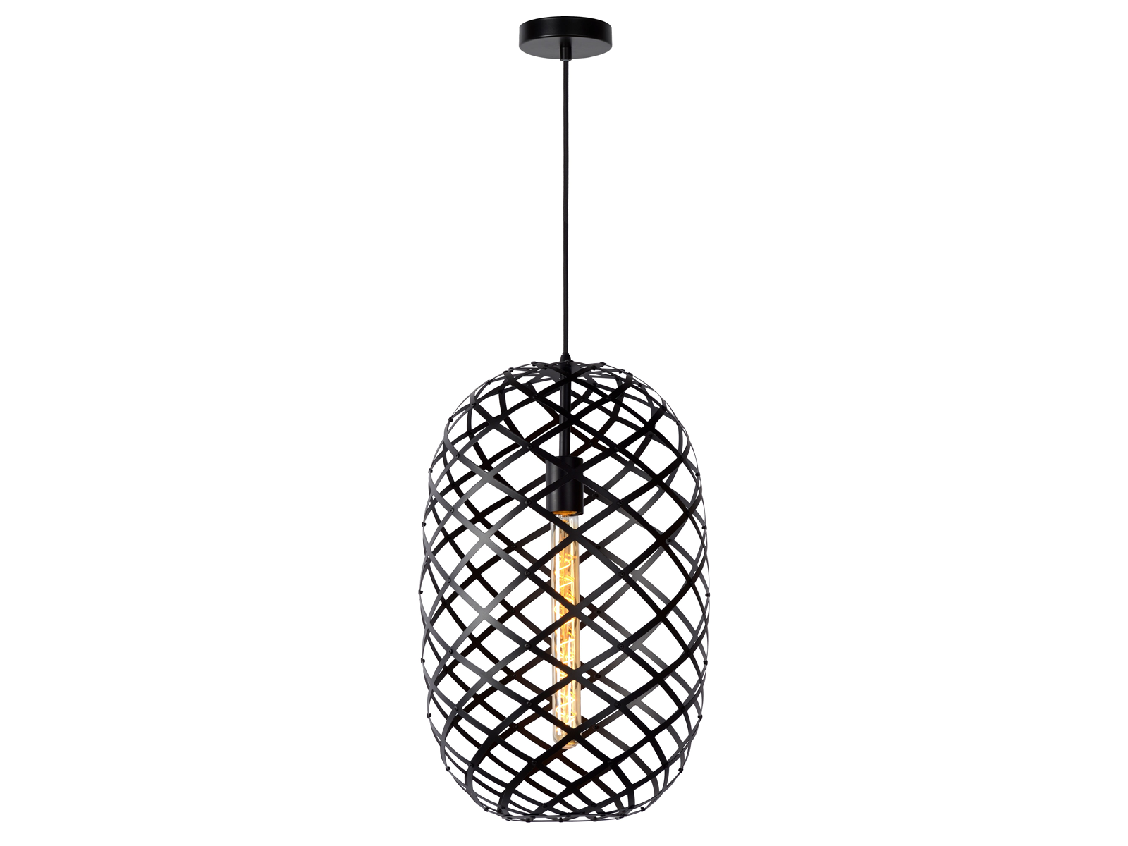 Závěsné svítidlo Wolfram černé, E27, ø32cm