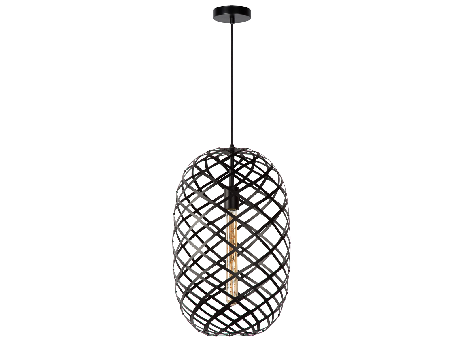 Závěsné svítidlo Wolfram černé, E27, ø32cm
