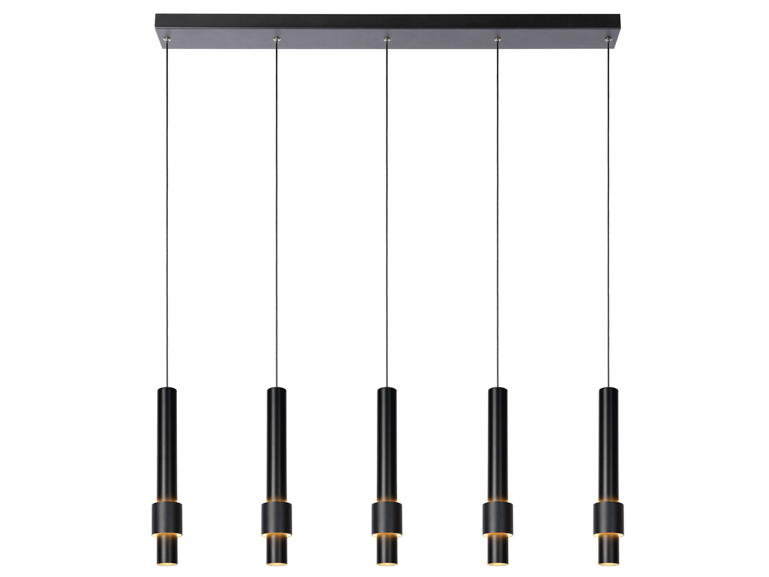 Závěsné LED svítidlo Margary černé, 5x4,2W, 2700K, 101cm