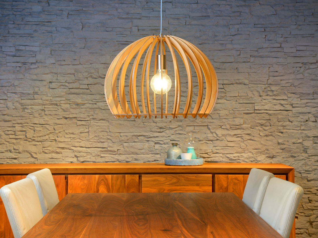 Závěsné svítidlo Bounde, přírodní, E27, ø50cm