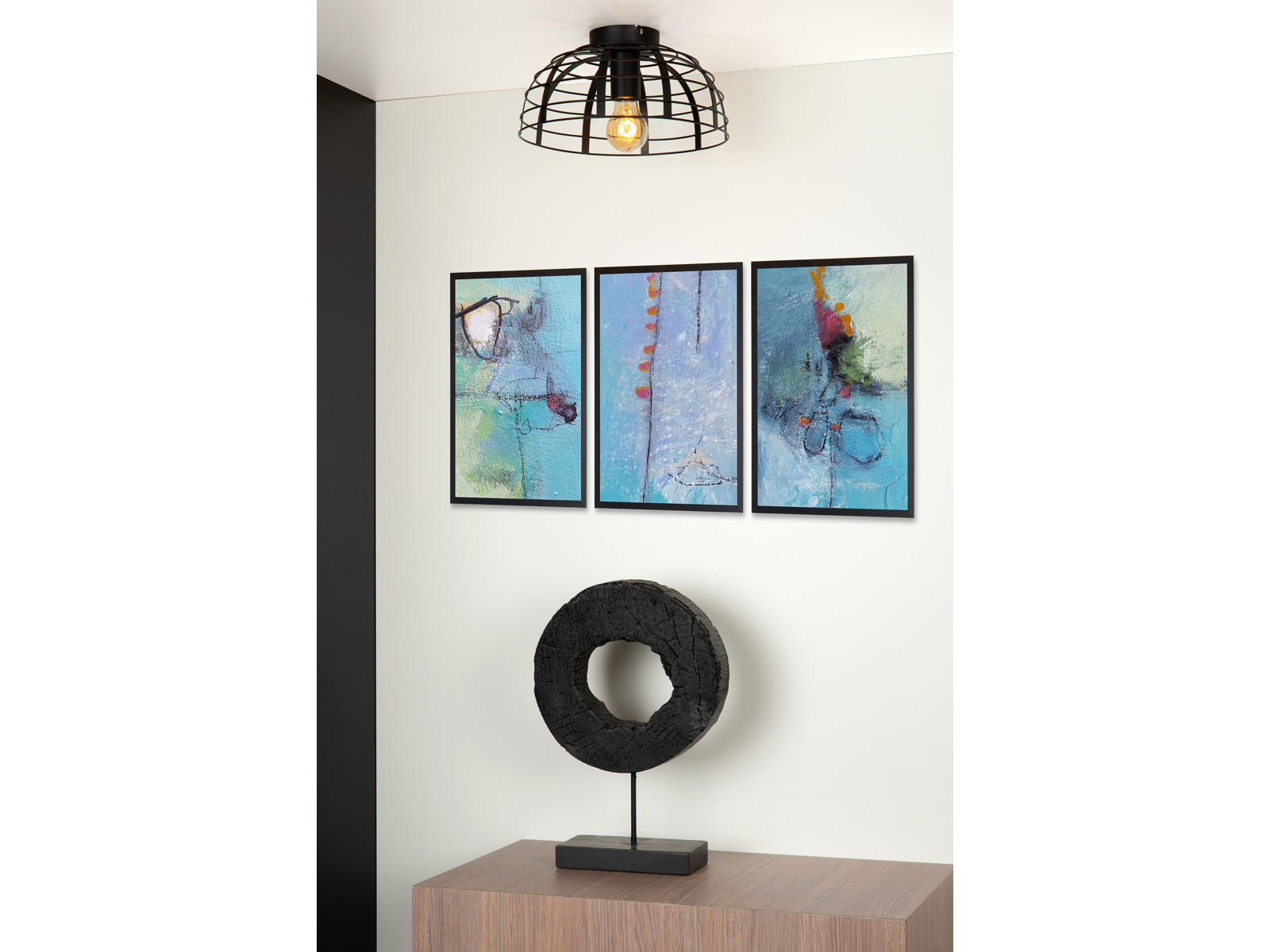 Stropní svítidlo Elodie černé, E27, ø30cm
