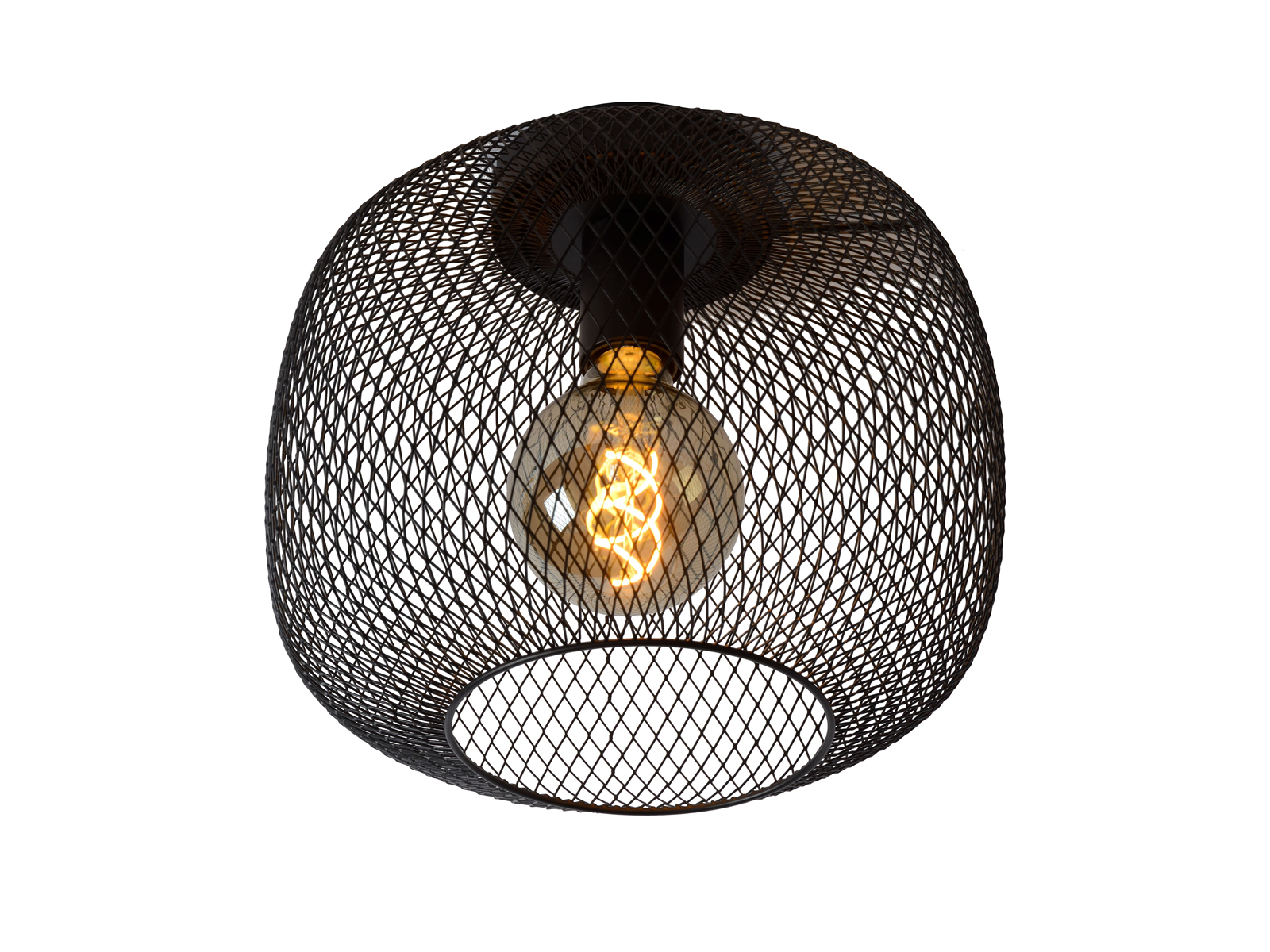 Stropní svítidlo Mesh černé, E27, ø30cm