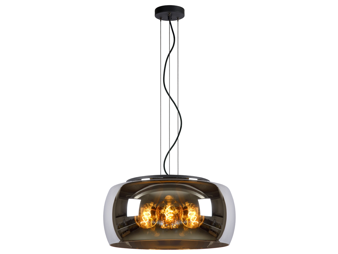 Závěsné svítidlo Olivia kouřově šedé, 3xE27, ø50cm