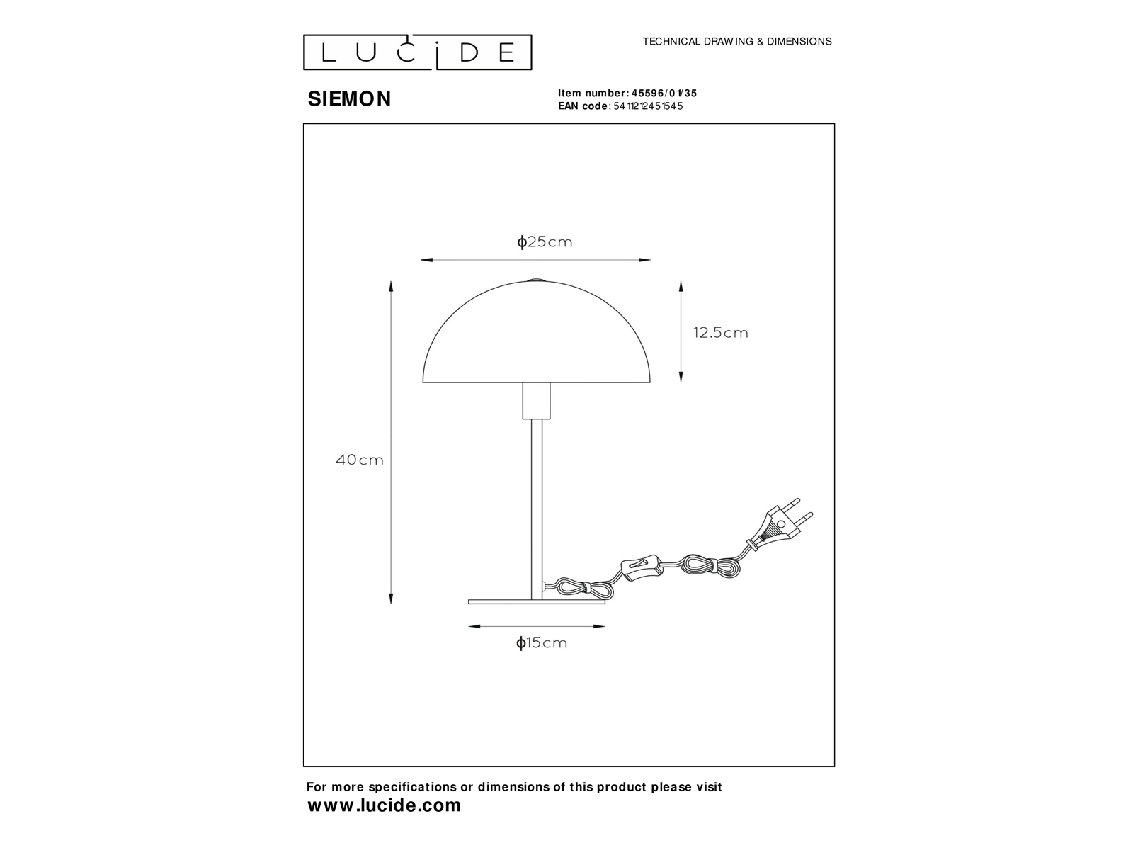 Stolní lampa Siemon, modrá, E14, 40cm