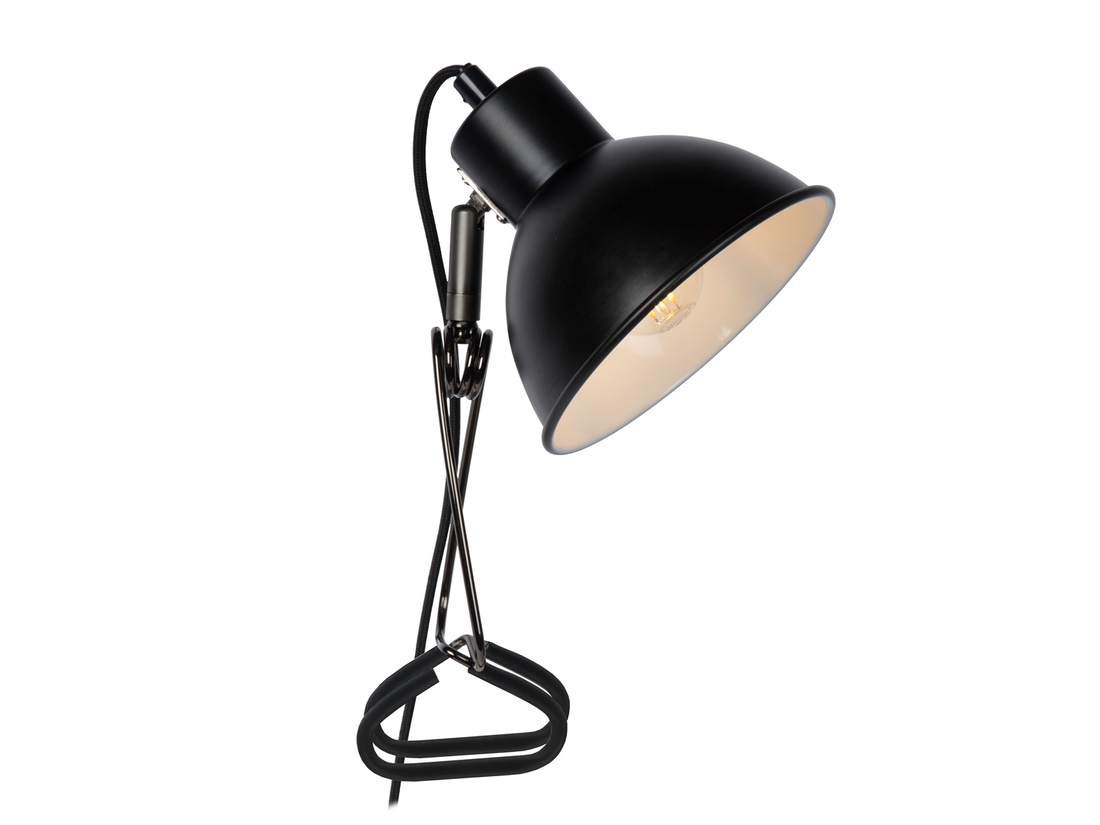 Nástěnná lampa Moys, černá, s klipem, E27, 32,5cm