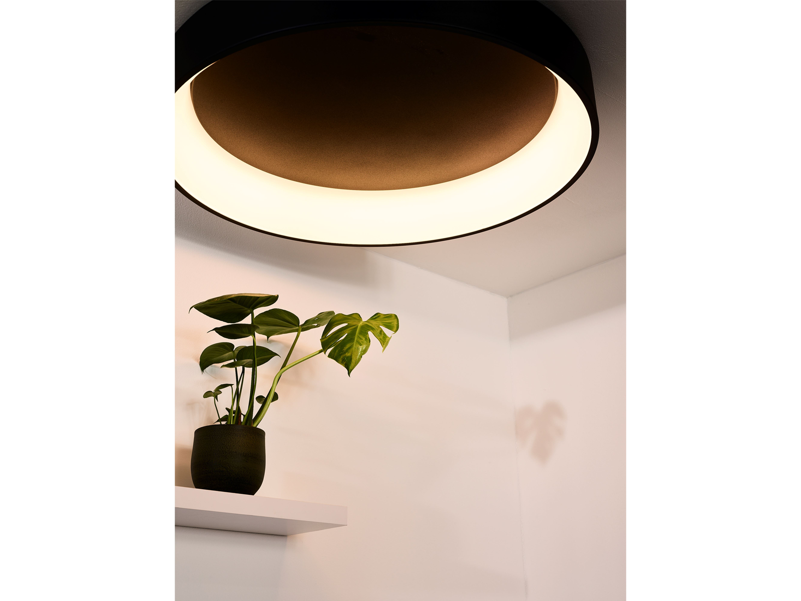 Stropní LED svítidlo Talowe černé, 80W, 3000K, ø80cm