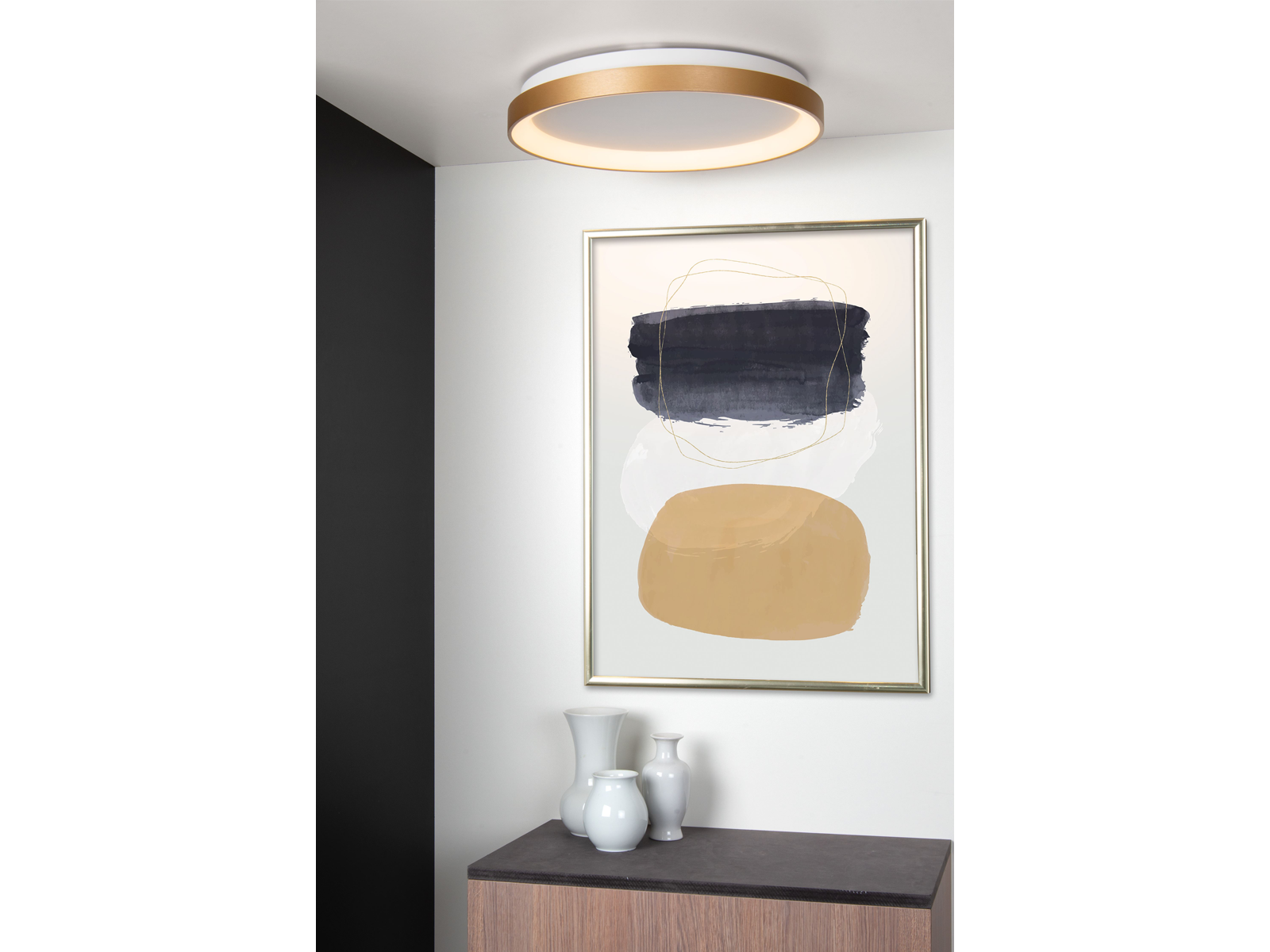 Stropní LED svítidlo Vidal matně zlaté / mosaz, 38W, 2700K, ø48cm
