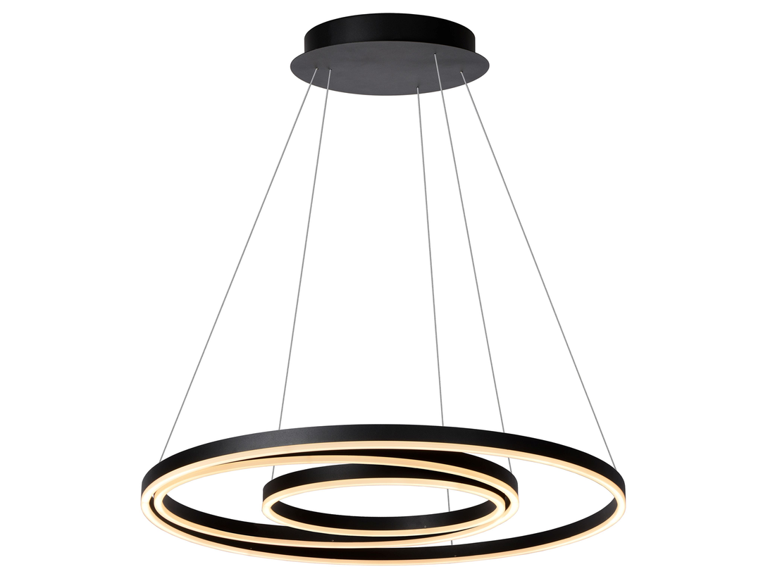 Závěsné LED svítidlo Triniti černé, 32W, 3000K, ø80cm