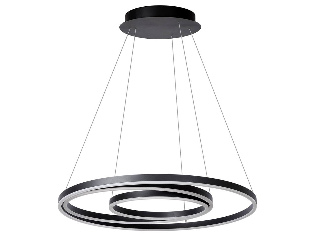 Závěsné LED svítidlo Triniti černé, 32W, 3000K, ø80cm