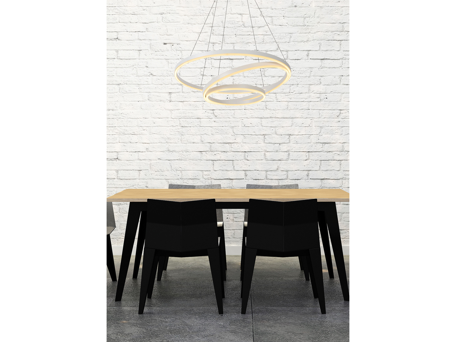 Závěsné LED svítidlo Triniti bílé, 32W, 42W, 62W, 3000K, ø80cm